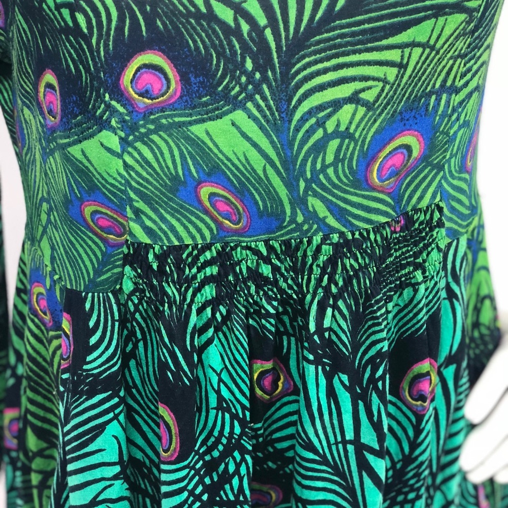 The Pyramid Collection Peacock Feather Dress S - Picture 4 of 8